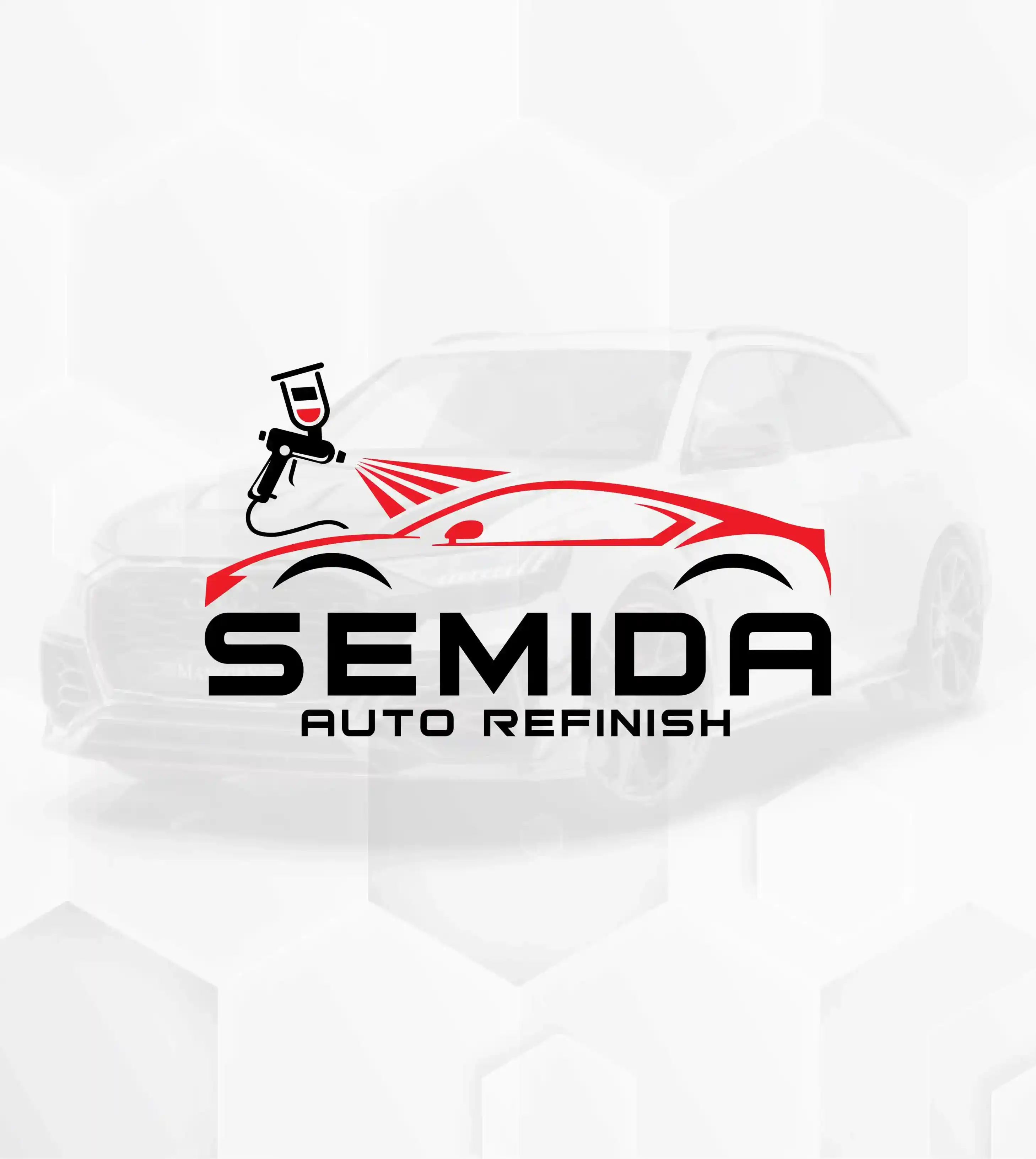 Semida Auto-Refinish logo design - automotive service branding